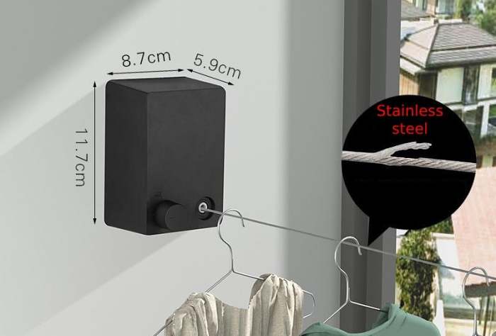 Invisible non-punch retractable stainless steel wire clothesline——(Buy 2 free shipping)