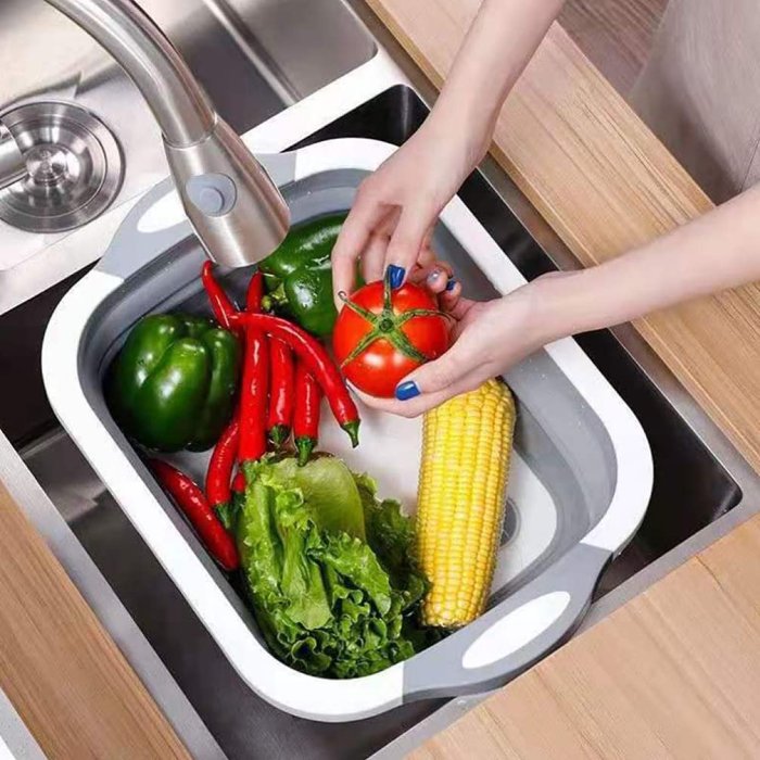 Foldable Chopping Board Wash Basin Portable