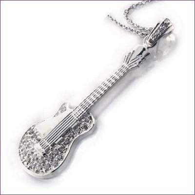 Silver Guitar Pendant