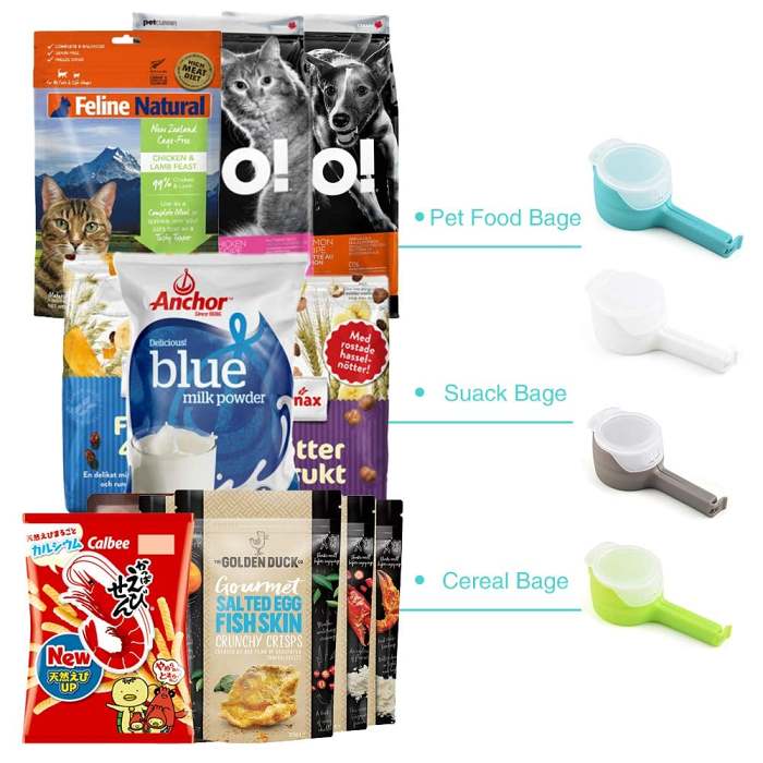 Food Bag Clips With Pour Spouts