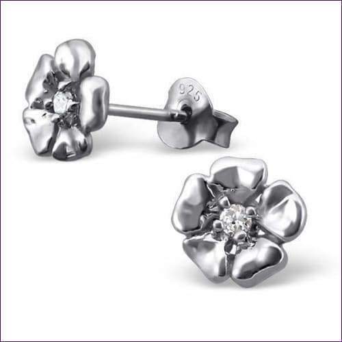 Silver Flower Earring Studs