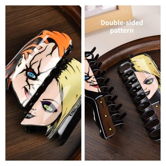 Scary Movie Themed Ghostly Faces Hair Clips