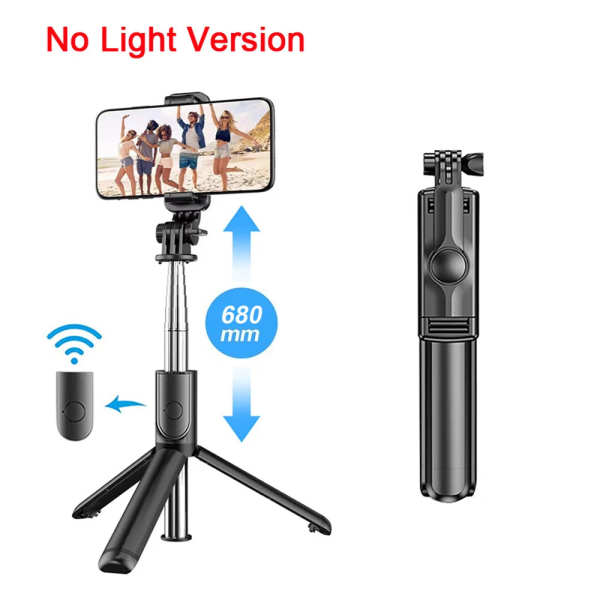 Bluetooth Selfie Stick with Fill Light & Remote Shutter for Android/iOS