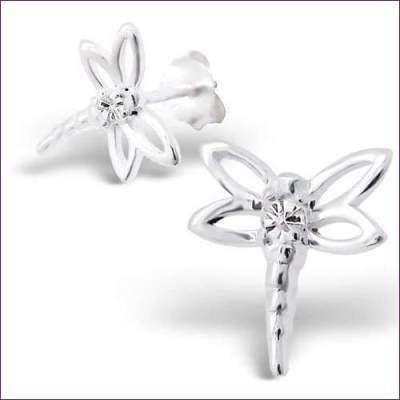 Sterling Silver Dragonfly Earrings