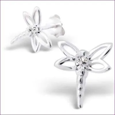 Sterling Silver Dragonfly Earrings