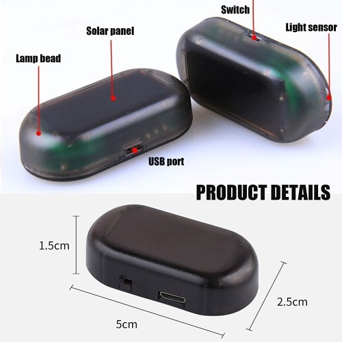 Car Solar Power Anti-Theft LED Flashing Security Light