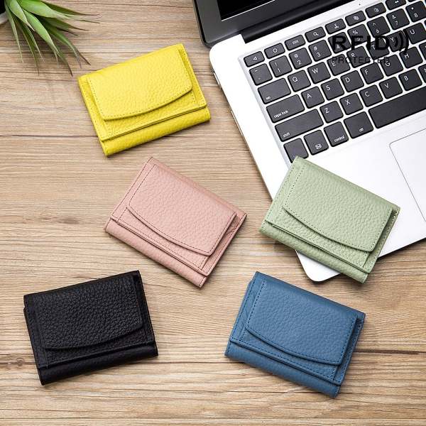 2023 New Genuine Leather RFID Blocking Card Holder Organizer Pocket Mini Wallet