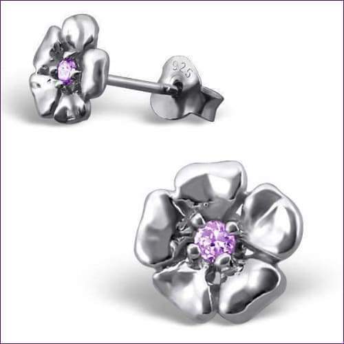 Silver Flower Earring Studs