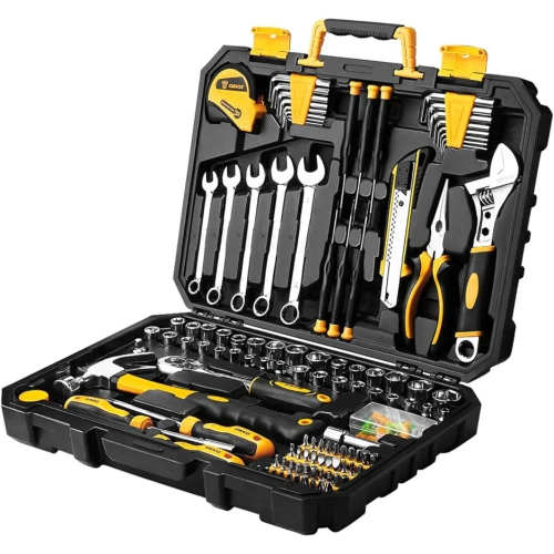158-Piece General Household Tool Kit with Plastic Toolbox