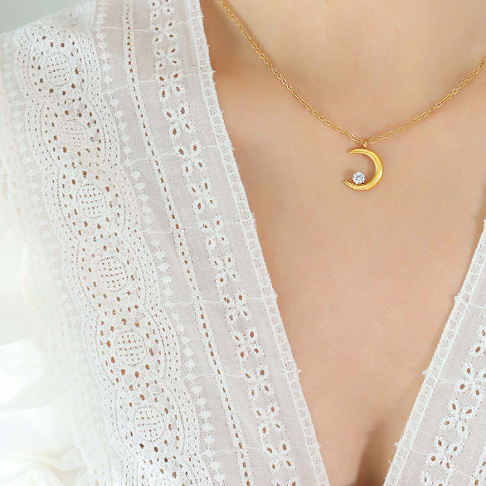 Lunala's Glimmer Gold Zirconia Necklace
