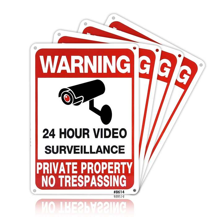 4pc Heavy-Duty No Trespassing Signs