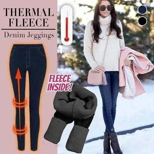 Thermal Fleece Denim Jeggings