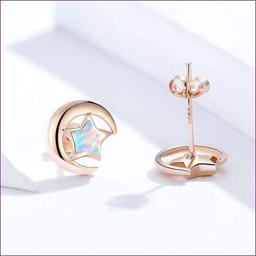 Moon Star Silver Earrings
