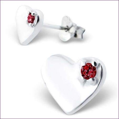 Silver Heart Earrings Studs