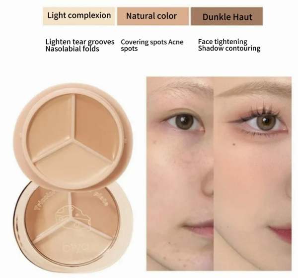 BUY 1 GET 1 FREE3-In-1 Contouring And Brighten Concealer Palette