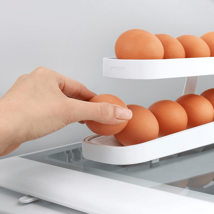 Automatic Scrolling Egg Rack Holder Storage Box
