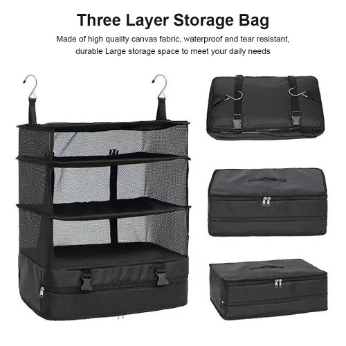 Buy 2 Get 10% Off & Free Shipping - Travel Storage Bag Portable Foldable Hook Hanging Clothes Bag