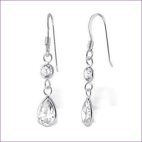 Long Drop Silver Earrings