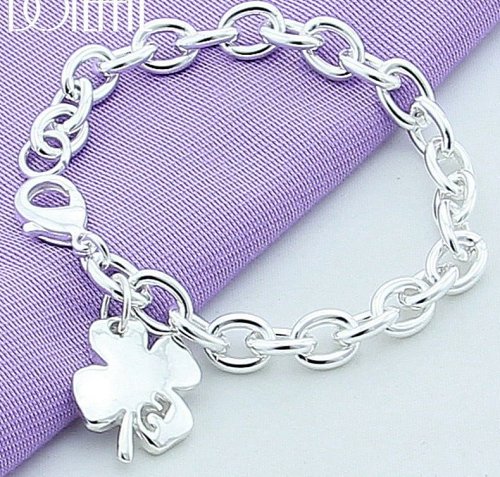 Sterling Silver Clover Leaves Lucky Number Bracelet
