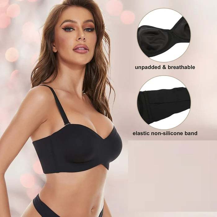 Full Support Non-Slip Convertible Bandeau Bra