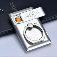 USB Rechargeable Ring Lighter: Multifunctional Phone Holder Electric Cigarette Torch