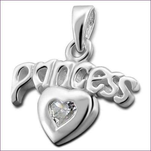 Princess Heart Sterling Silver Pendant