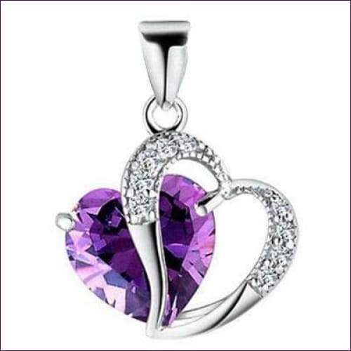 Amethyst Heart Pendant Necklace