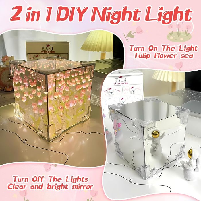 DIY Tulip Mirror Night Light