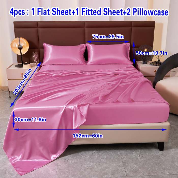 4pc Luxury Satin Bedding Set