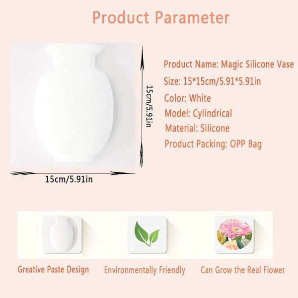 Silicone Reusable Wall-Mounted Vase
