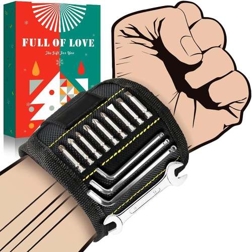 Magnetic Wristband with 15 Strong Magnets for Holding Screws