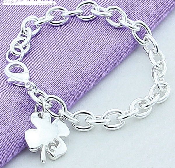 Sterling Silver Clover Leaves Lucky Number Bracelet