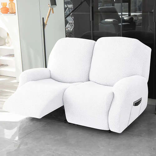 Textured Grid Loveseat Recliner Cover Double Recliner Couch Cover