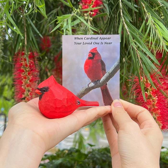 Cardinal Handmade Wood Carving