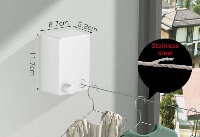 Invisible non-punch retractable stainless steel wire clothesline——(Buy 2 free shipping)