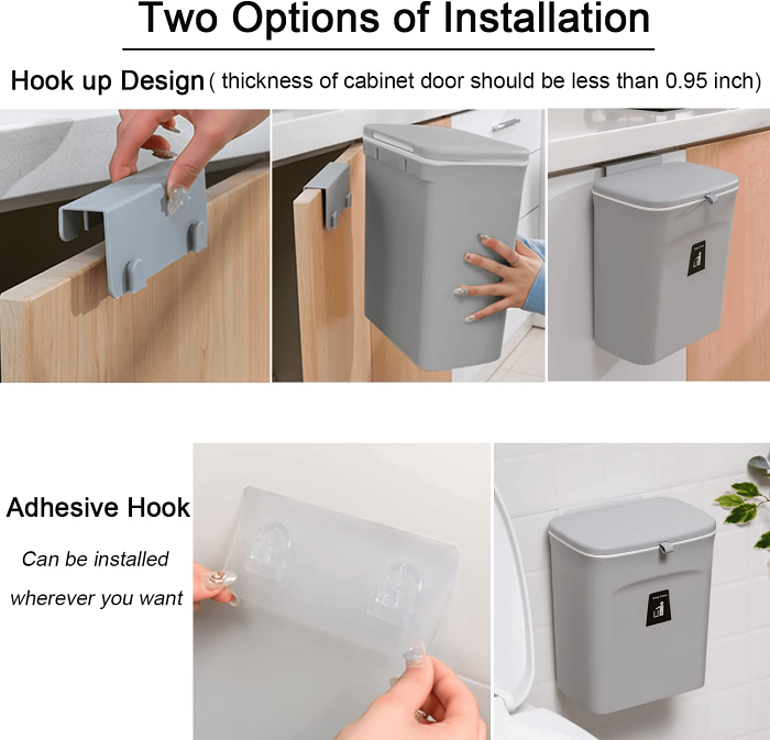 Wall-mounted trash cans