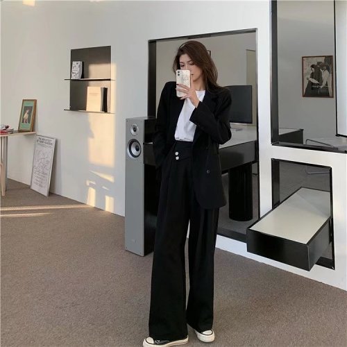 Asymmetrical Wide Leg Dress Pants