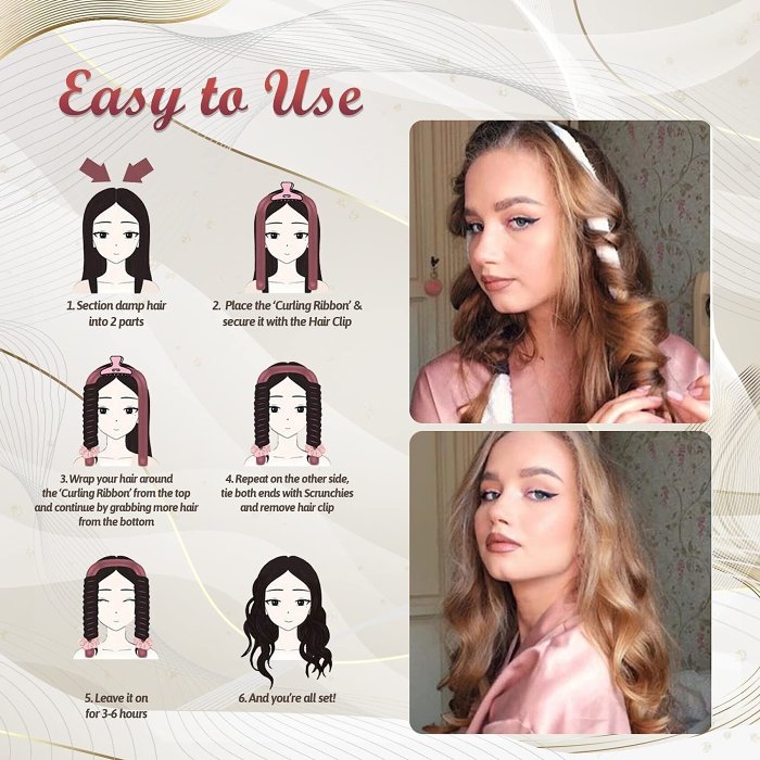 Mother's Day Hot Sale-Heatless Hair Curler Headband