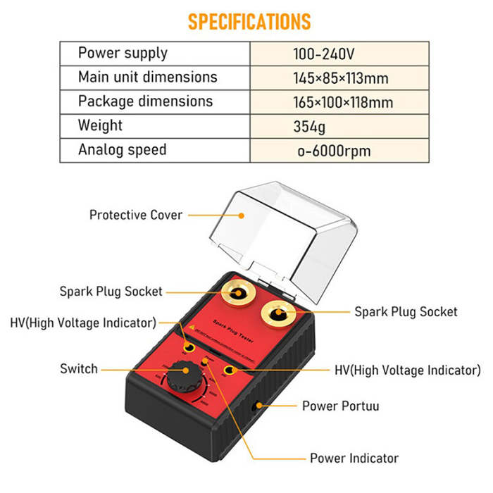 Spark Plug Tester with Dual Testing Hole
