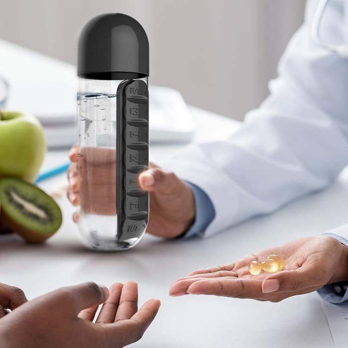 Buy 2 Get 10% Off - Portable Water Bottle With Pill Box Cup