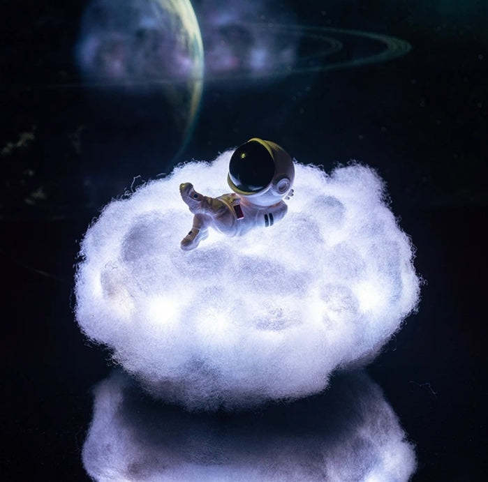 LED Colorful Clouds Astronaut Lamp With Rainbow Effect As Children's Night Light Kids Bedroom Night Lamp Decor Home Moon Lamp