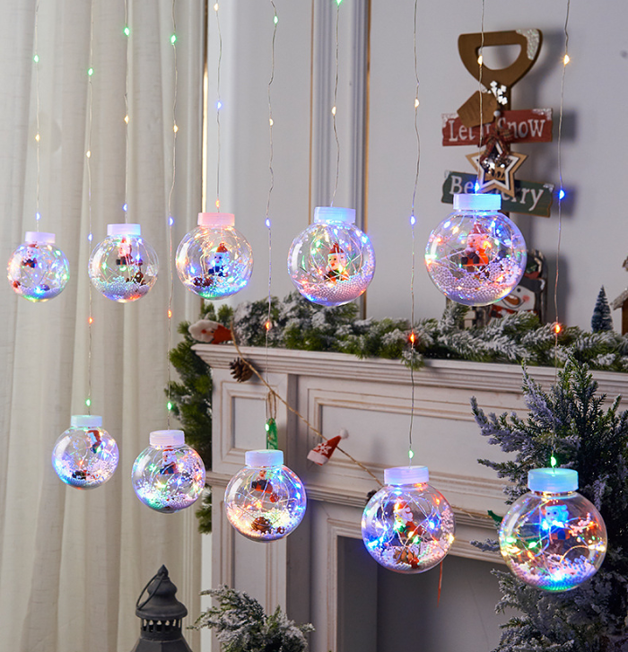 Christmas Led Wishing Ball String Lights Decorations - Ten LED balls