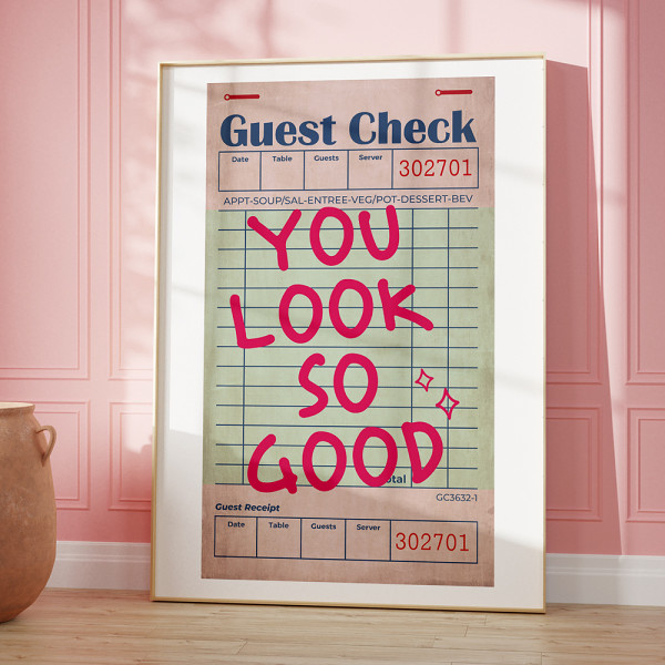 Quotes Guest Check Art Signed Canvas Poster