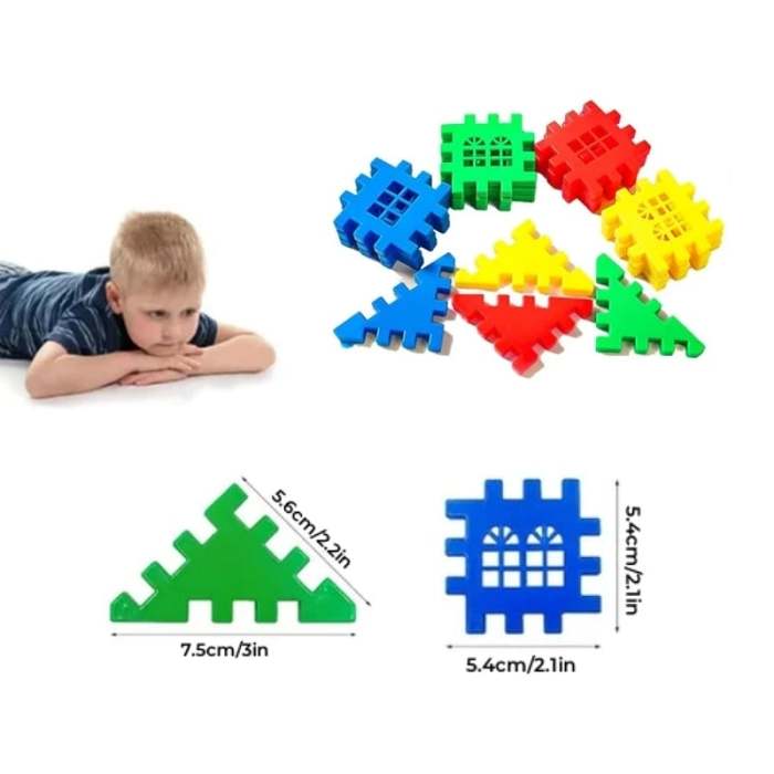 Waffle-type Snap-on Building Blocks