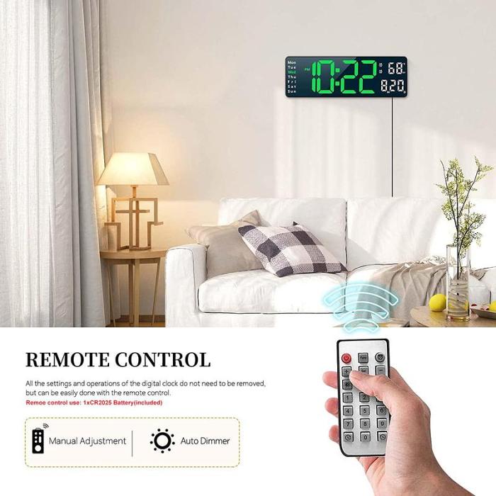 2024 Upgraded Digital Wall Clock Large Display