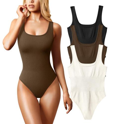 Buy 2 Get 1 Free Bodysuit Square Neck Sleeveless