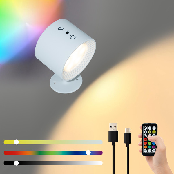 360°Magnetic Ball Rotation LED Wall Lamp Touch Control