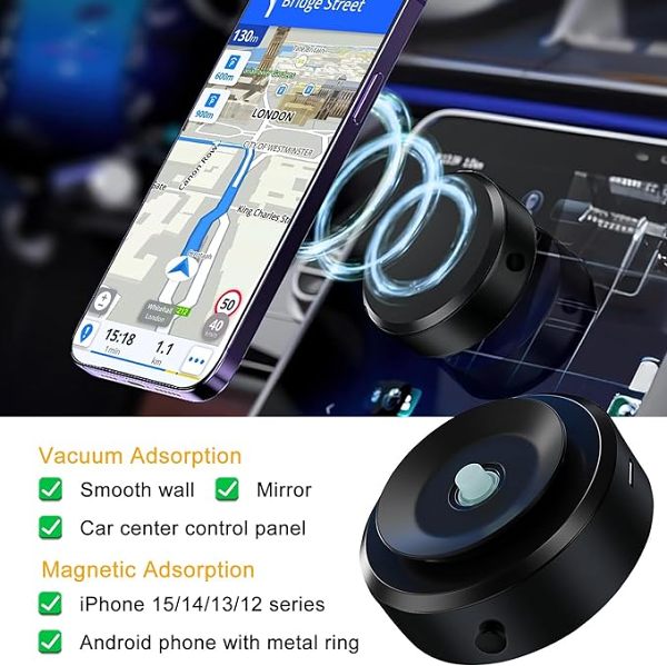 Hot Sale - Vacuum Adsorption Mobile Phone Mount,Come With Magnetic Ring
