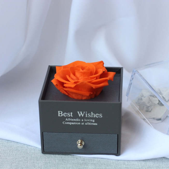 Eternally Preserved Rotating Rose Jewelry Box