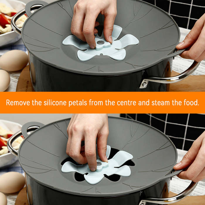 Silicone Flower-Shaped Anti-Overflow Lid